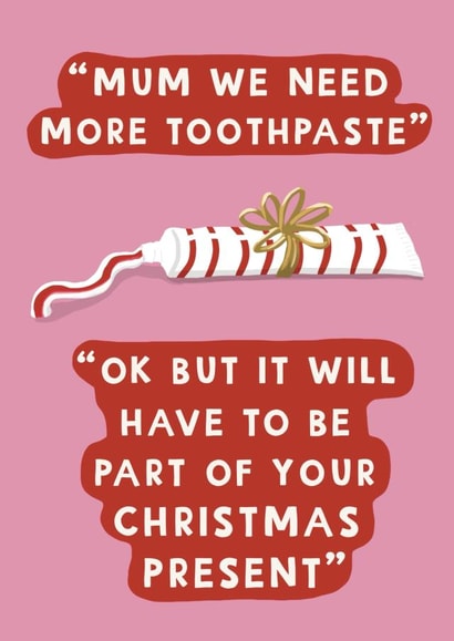 Funny Christmas Shopping card for Mum created by Giddy Kipper