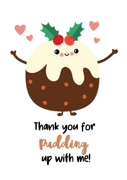 Super cute Christmas pudding inspired card for a loved one created by Sassy Scribbles UK