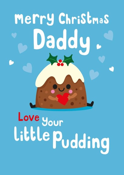 Cute Christmas Card - Daddy - Little Pudding created by Jennibdraws