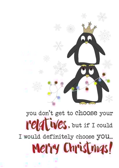 Cute Christmas Card - For Relative - Penguins created by Dandelion Stationery