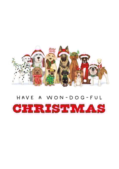 Funny Dog Christmas Card - Dog Pun Christmas Card - For Dog Owners created by badgerbee design