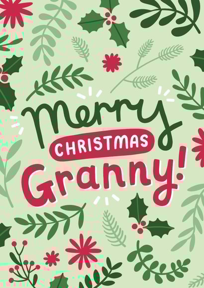 Merry Christmas Granny! Lovely nature inspired festive card for Granny created by Josie Gledhill