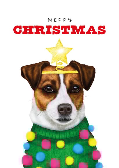 Jack Russell Christmas Card - From the dog - Jack Russell Terrier Owner created by badgerbee design