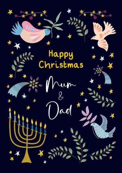Classic Christmas Card - For Mum and Dad - Birds created by Paperleaf Studios