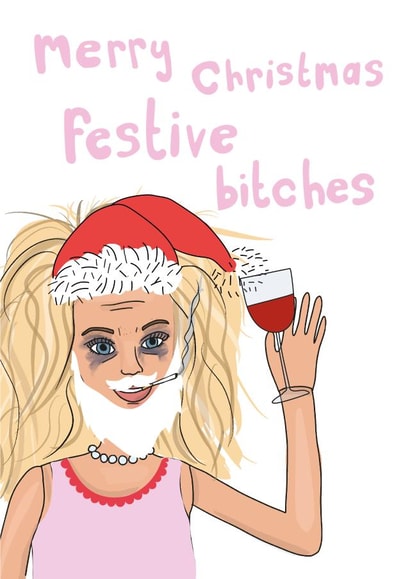Cheeky and fun Christmas card for friends created by The Secret Sausage 
