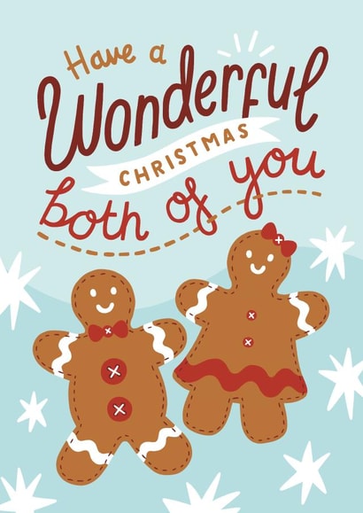 Cute Christmas Card For A Couple, Gingerbread Couple, Newlyweds Xmas Card created by Josie Gledhill