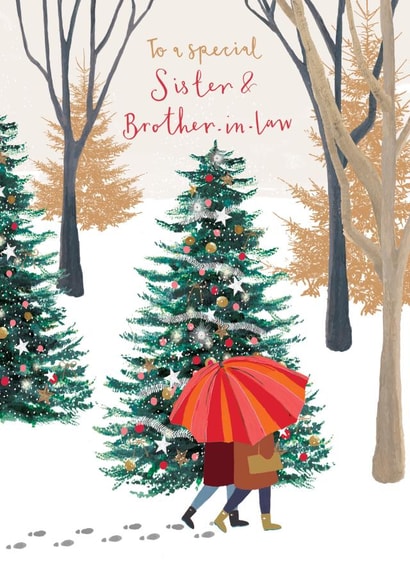 Classic Christmas Card - For Sister & Brother-in-Law - Walk Through The Woods created by Louise Tiler