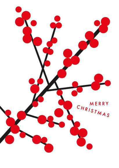 Bright Christmas Card - Red Berries created by Dicky Bird