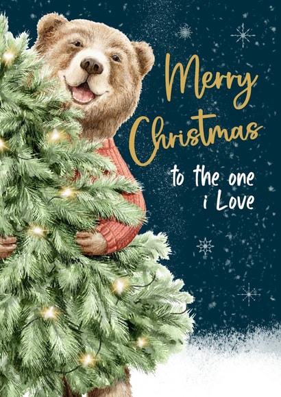 Cute Christmas Card - Bear - Christmas Tree created by Artsy Gift Co