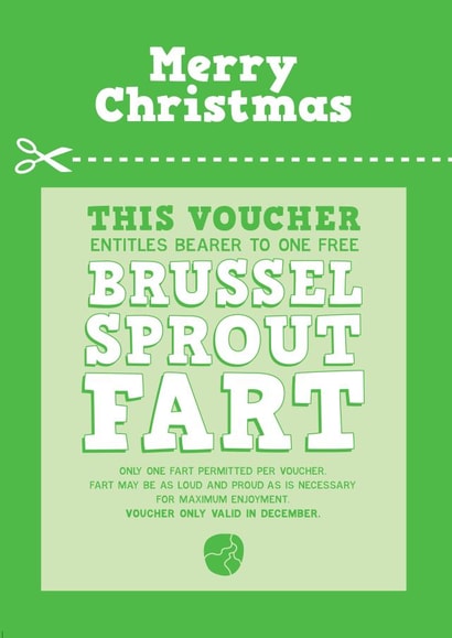Funny Christmas Card - Fart Voucher - Sprouts created by LOVEDAY DESIGNS on Thortful