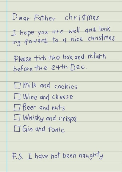 Funny Christmas Card - Santa's Tick List created by LOVEDAY DESIGNS on Thortful