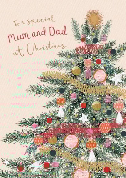 Classic Christmas Card - Mum And Dad - Pretty Tree created by Louise Tiler