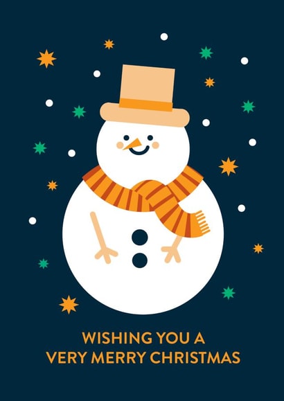 Cute Christmas Card - Graphic Style Snowman created by Stormy Knight