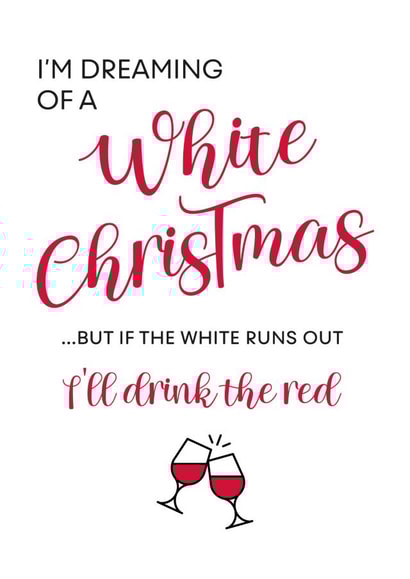 Funny Christmas Card, alcohol joke, play on words created by Ginger Ink Design