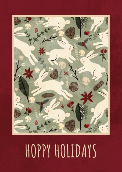 Cute Christmas Card - Bunny - Hoppy Holidays created by Mayah Wetherell