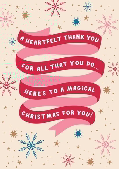 Heartfelt Christmas Card - Thank You For All That You Do - Snowflakes created by Dotty Black