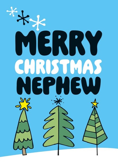 Cute Christmas Card - Nephew - Christmas Trees created by Superlush Cards