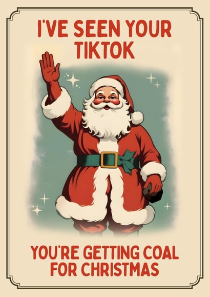 Funny Christmas Card - Santa - TikTok created by Mrs Best Paper Co.