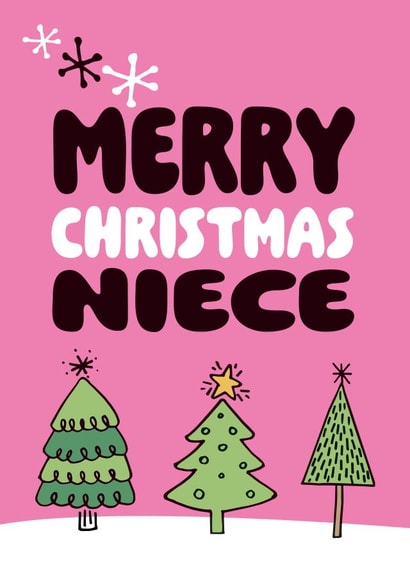 Cute Christmas Card - Niece - Trees created by Superlush Cards