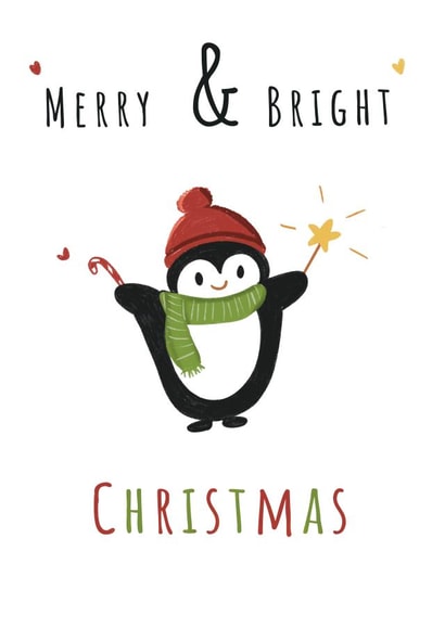 Cute Penguin Card for Bright Christmas created by Kaytealogy 