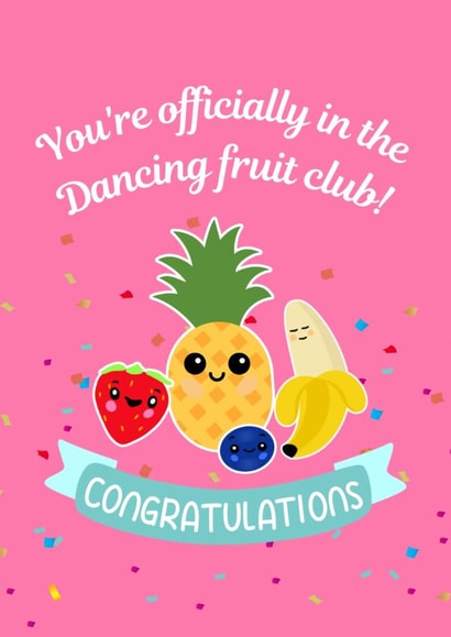 Cute New Baby Card - Hey Bear! - Dancing Fruit created by Original Fox Cards