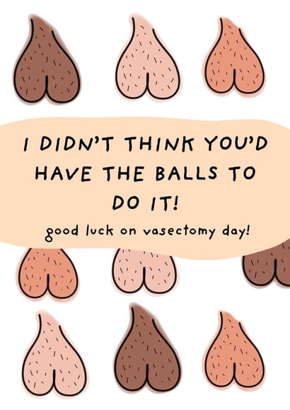 Funny Good Luck Card - Vasectomy Day - Balls created by Original Fox Cards