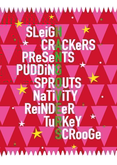 Fun card highlighting all the best bits of Christmas- Hangovers created by Alice + Ivy