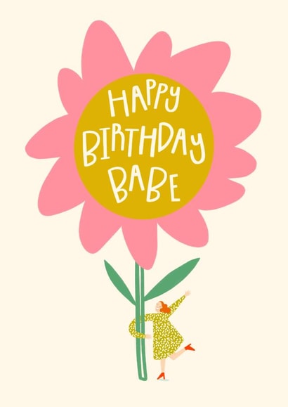Pretty Birthday Card - Birthday Babe - Flower created by Georgia-Maia Illustrations