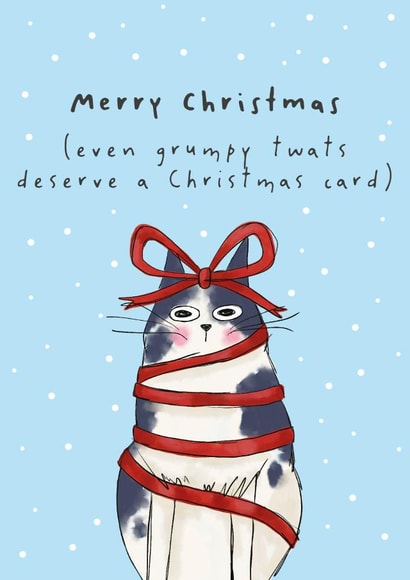 Funny Christmas Card - Cat - Grumpy Twats | thortful