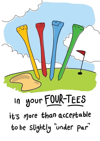 Funny Birthday Card - 40th - Golf - Under Par created by Blueberry Magpie Cards