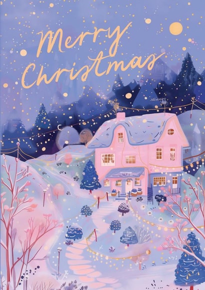 Pretty Christmas Card - Cosy Winters Scene created by Feel Good Supplies