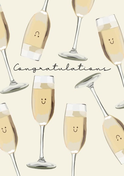 Congratulations! Card - New Job, Graduation, Promotion - Champagne Celebration created by Over N’ Out Designs