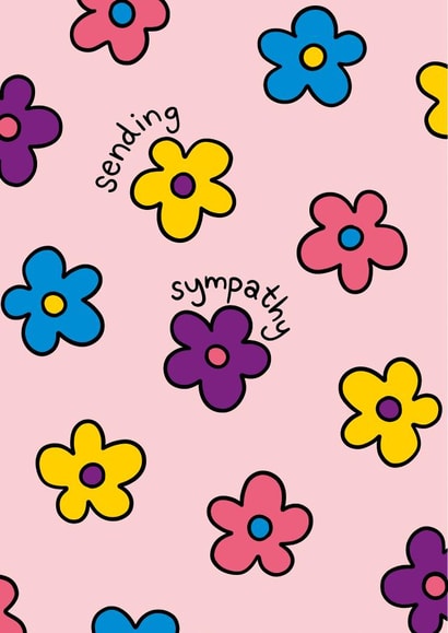 Cute Sympathy Card - Sending Sympathy - Flowers created by TeePee Creations