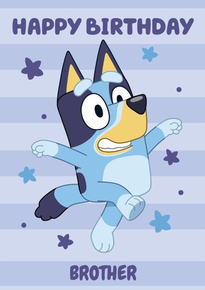 Cute Fun Bluey Themed Birthday Card for Brother – Kids Birthday – Boy created by Danilo