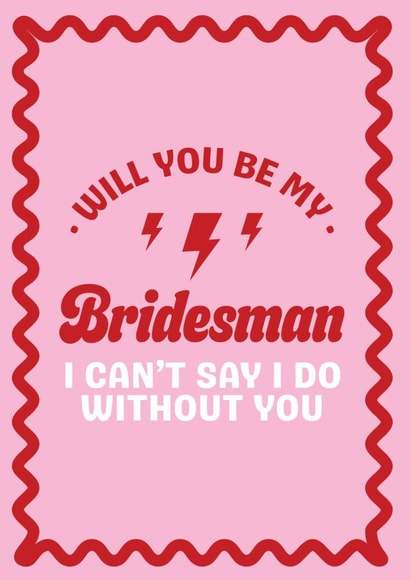 Fun Wedding Card - Will You Be My Bridesman - Wavy Pattern created by Blush & Blossom