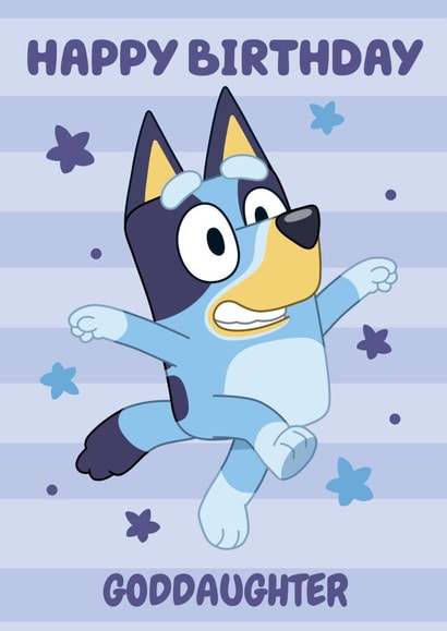 Cute Fun Bluey Themed Birthday Card for Goddaughter – Kids Birthday – Girl created by Danilo