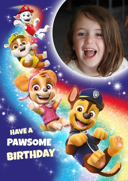 Cute Pun Paw Patrol Birthday Card – Personalised Photo Card created by Danilo