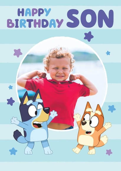 Bluey Birthday Card for Son – Personalised Photo Card created by Danilo