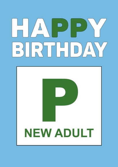 Funny Birthday Card - New Adult Plate created by Stephanie Scala