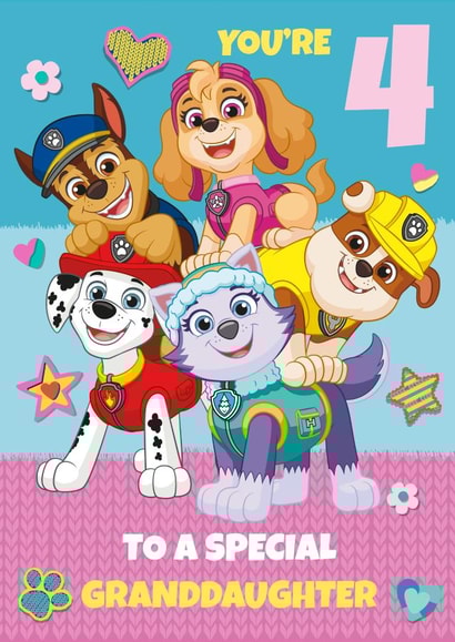 Paw Patrol 4th Birthday Card for Granddaughter created by Danilo