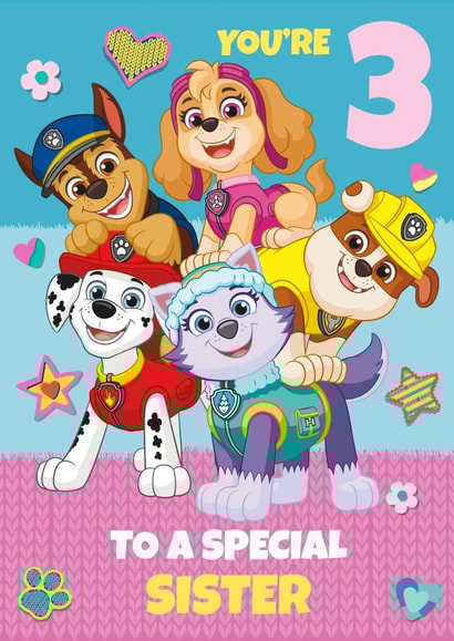 Paw Patrol 3rd Birthday Card for Sister created by Danilo
