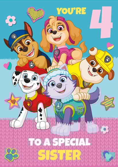 Paw Patrol 4th Birthday Card for Sister created by Danilo