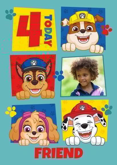 Personalised Paw Patrol 4th Birthday Photo Card for Friend created by Danilo