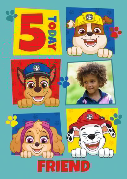 Personalised Paw Patrol 5th Birthday Photo Card for Friend created by Danilo