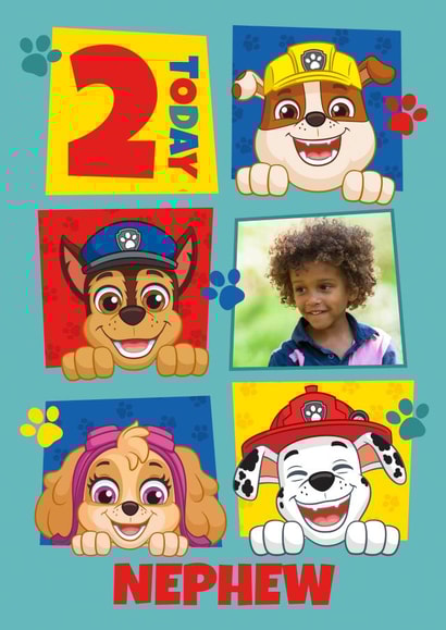 Personalised Paw Patrol 2nd Birthday Photo Card for Nephew created by Danilo