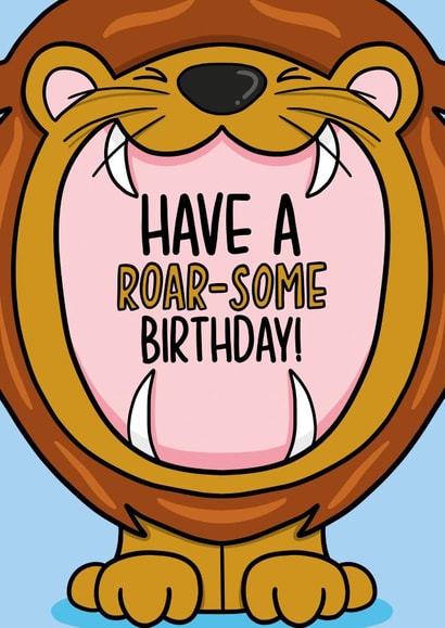 Cute Birthday Card - Lion - Roar-Some created by TeePee Creations