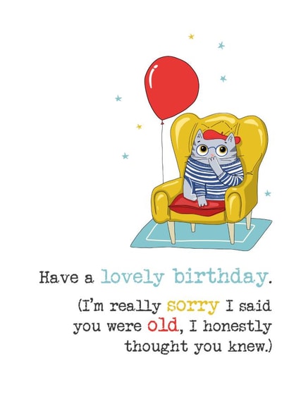 Funny Birthday Card - Cat - Balloon created by Dandelion Stationery