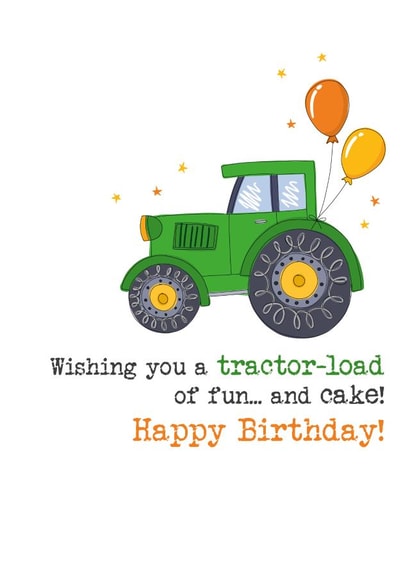 Classic Birthday Card - Tractor - Balloons created by Dandelion Stationery