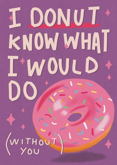 Cute Thank You Card - Donut - Pun created by Sweetlove Press