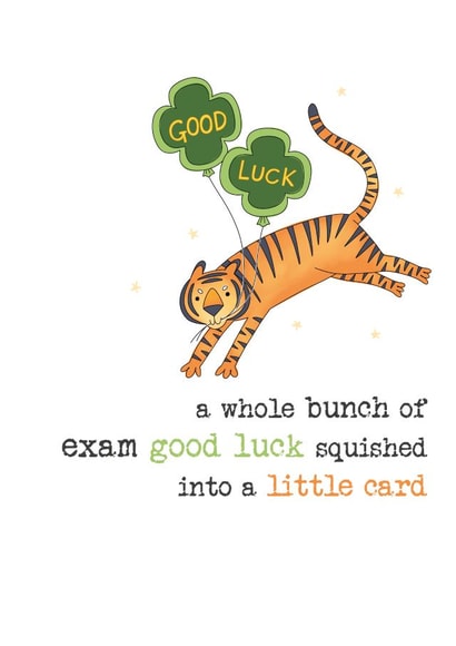 Cute Good Luck Card - Tiger - A Whole Bunch Of Exam Good Luck created by Dandelion Stationery